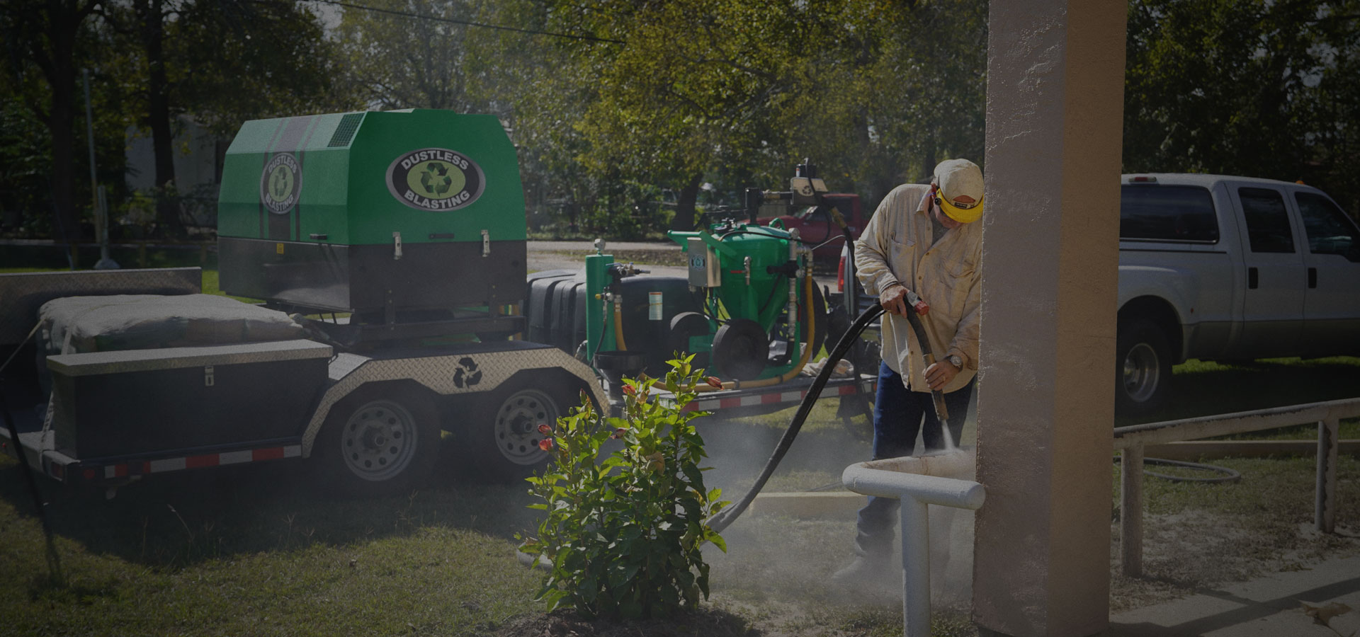 Be Blasted technician dustless blasting on location